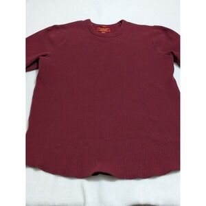 Abercrombie & Fitch Mens XL Knit Muscle Thermal Shirt Logo Layer Red Thick Heavy